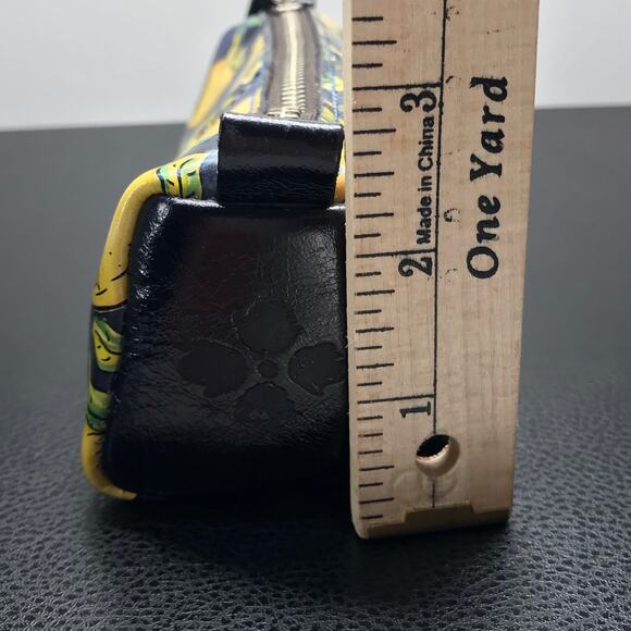 Patricia Nash Studded Wristlet Clutch Barrel Tube Cylinder Positano Limon Print